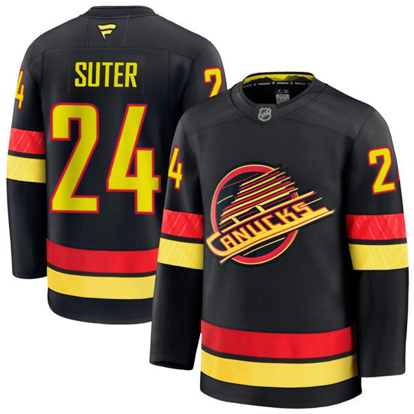 Men's Vancouver Canucks #24 Pius Suter Fanatics Black Alternate Premium Jersey